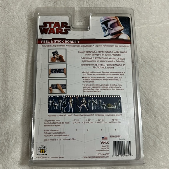 Star Wars Clone Wars Peel and Stick Border Lot of 2 - Picture 3 of 4